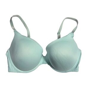 PINK Victoria's Secret Blue Pink Lined Everyday Bra 36D Blue Comfort Sexy Preppy